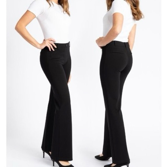 Betabrand Pants - Betabrand Boot-Cut Classic Dress Pant Yoga Pants Black Career Minimalist Size M